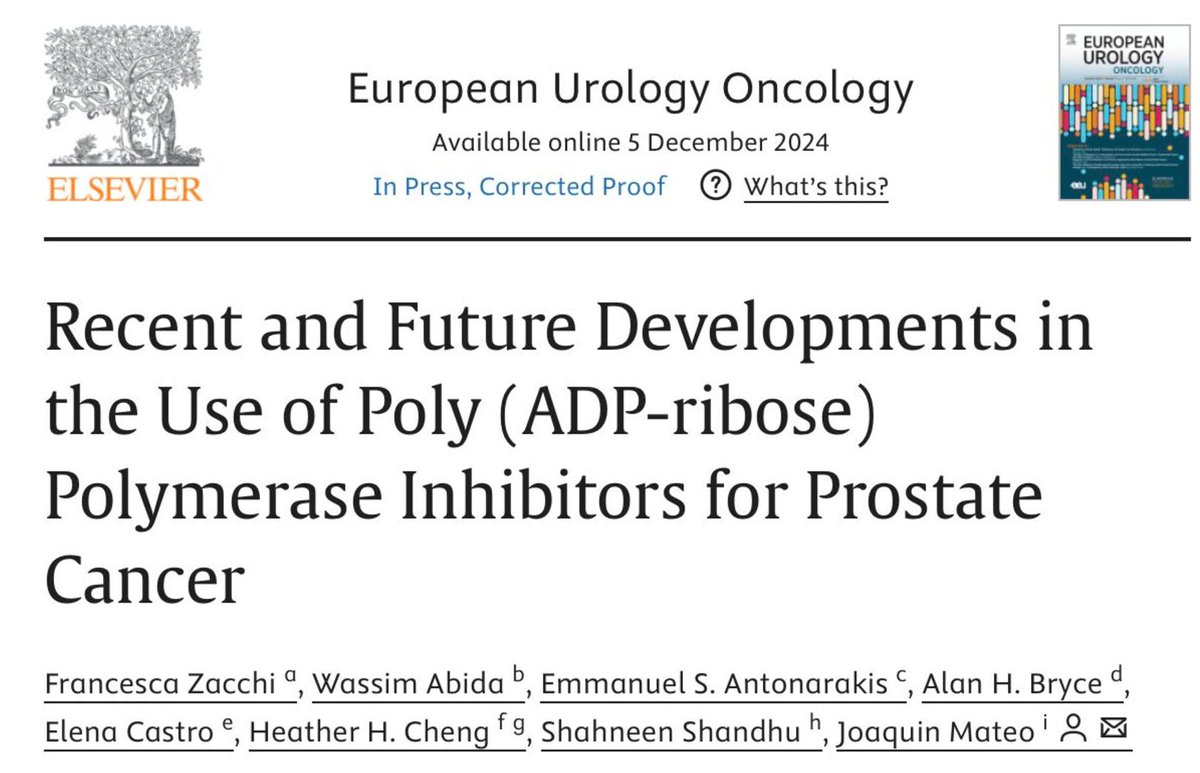 Excited to share our publication in European Urology Oncology.

It has been an honor to collaborate with leading experts in prostate cancer, and I am incredibly grateful for the exceptional mentorship from Dr. Joaquin Mateo. Full article: lnkd.in/gzkxxniD