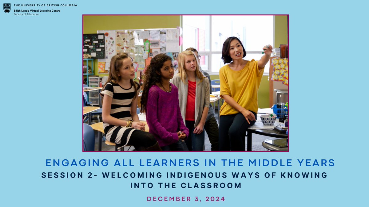 Edith Lando Virtual Learning Centre (@edithlandovlc) on Twitter photo The recording of Welcoming Indigenous Ways of Knowing into the Classroom, the 2nd part of the webinar series Engaging All Learners in the Middle Years is now availableš£ mvnt.us/m2430448
With speakers <a href="/bradleyrbaker/">Brad Baker</a> <a href="/Leona_Prince1/">Leona Prince</a> <a href="/MarrenKatie/">Katie Marren</a>
<a href="/LeytonSchnell/">Leyton Schnellert</a> <a href="/TammyRenyard/">TRenyard</a> The recording of Welcoming Indigenous Ways of Knowing into the Classroom, the 2nd part of the webinar series Engaging All Learners in the Middle Years is now availableš£ mvnt.us/m2430448
With speakers <a href="/bradleyrbaker/">Brad Baker</a> <a href="/Leona_Prince1/">Leona Prince</a> <a href="/MarrenKatie/">Katie Marren</a>
<a href="/LeytonSchnell/">Leyton Schnellert</a> <a href="/TammyRenyard/">TRenyard</a>
