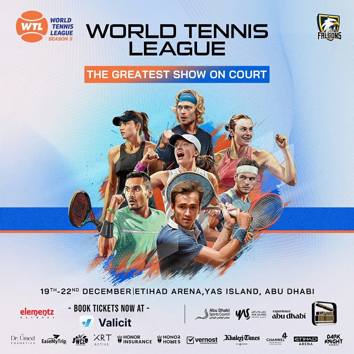 Tickets for the World Tennis League are available now on Valicit.com!

Use code Valicit20 at checkout to get a special discount for #TheGreatestShowOnCourt