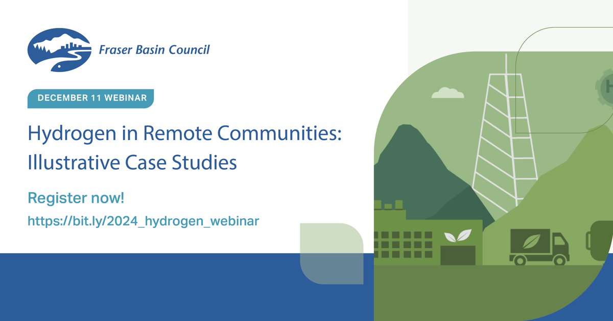 Join us December 11 (noon to 1 pm) for a free FBC webinar — Hydrogen in Remote Communities: Illustrative Case Studies. Hear from Dunsky Energy + Climate Advisors on the potential of hydrogen in the transition of remote communities off diesel. Register: bit.ly/2024_hydrogen_…