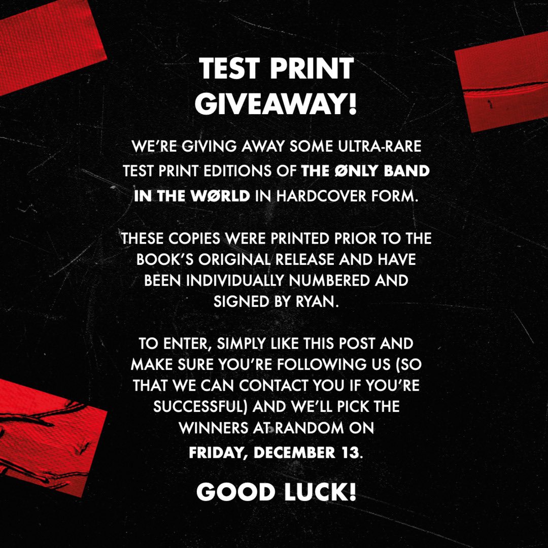 TheOnlyBandITW's tweet photo. Watched a bunch of Christmas movies; cried way more than we expected; felt generous after we pulled ourselves together; decided to give people cool free stuff.

🎅🏻 🎁 https://t.co/JAW5W1YBBP