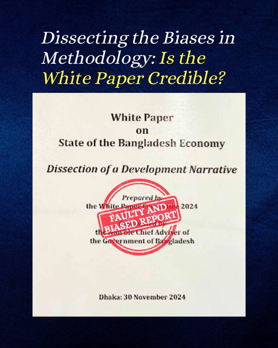 sajeebwazed's tweet photo. The recent draft of White Paper on the State of the Bangladesh Economy: Dissection of a Development Narrative - has sparked widespread attention across Bangladesh and beyond. For researchers dedicated to thorough investigation, the report’s analysis of the country’s macroeconomic trends and policymaking over the past fifteen years raises critical questions.

While the methodology may differ based on specific focus areas, a robust corruption-related white paper must adhere to rigorous standards and be often peer-reviewed to ensure its accuracy, credibility and usefulness for policymakers, researchers, and the public.

Read the detailed report 
➡️https://t.co/aDkxTNVkdH  

#Bangladesh