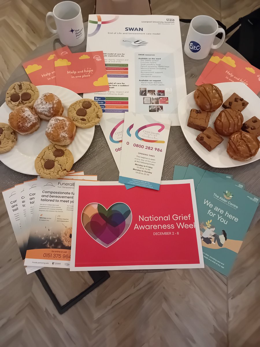Such a lovely day meeting <a href="/EITC/">Everton in the Community</a> and <a href="/SwanTeamLUH/">Swan Team</a> for the Grief Cafe during National Grief awareness week.  Weather was awful but we were still there offering support. Looking forward to the next one in Feb 2025. #NGAW #childdeathhelp #aldercentre