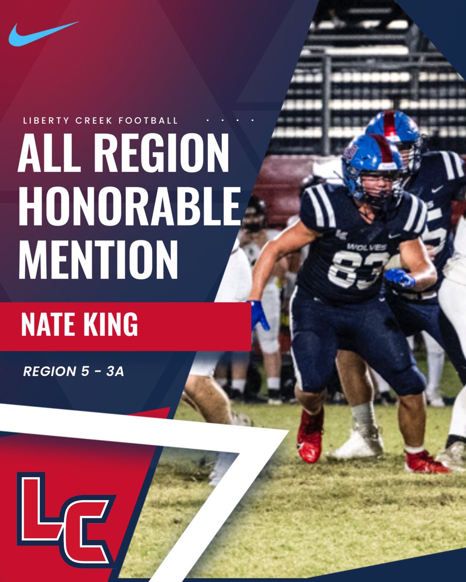 Congrats to Nate King for being named All Region Honorable Mention!