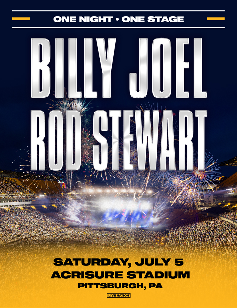 yotownevents's tweet photo. Another big Pittsburgh concert announcement today:  Billy Joel and Rod Stewart, July 5, at Acrisure Stadium.... tix on sale Friday https://t.co/ypD66M5Ex6