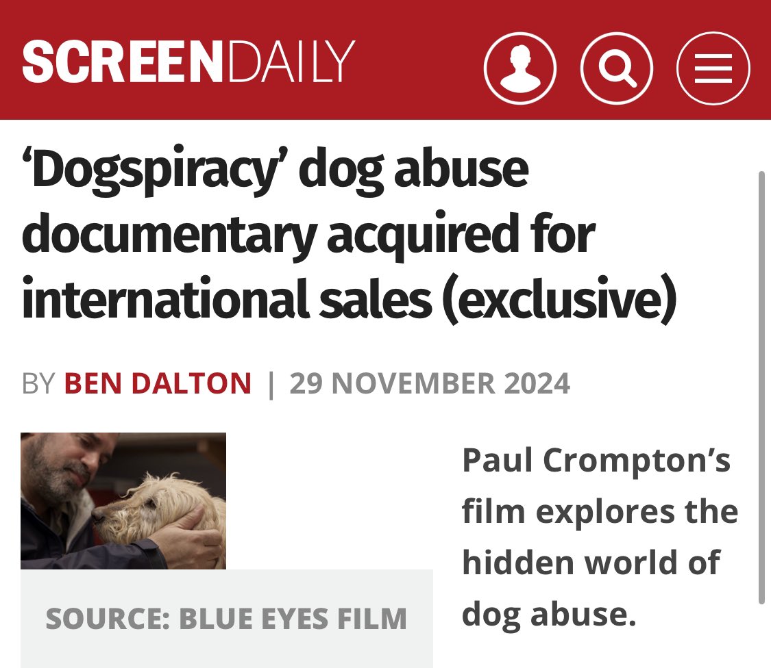 Launching in 2025, feature documentary Dogspiracy. 

<a href="/marcthevet/">Dr Marc Abraham OBE</a> heads to Pennsylvania to help stop puppies being sold in pet stores and put an end the cruel puppy mill trade.  

distributed by <a href="/blueeyesfilm1/">blueeyesfilm</a> <a href="/Screendaily/">Screen International</a>