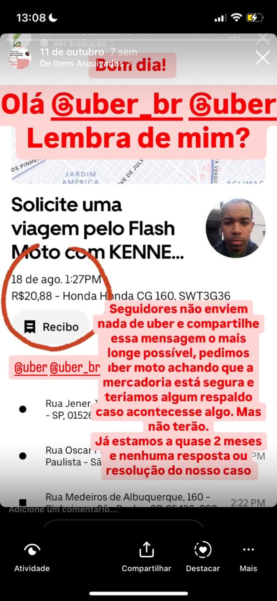 RobcamarRob's tweet image. Gente a @Uber_Brasil @Uber disseram hoje depois de 4 meses que só poderiam tomar alguma atitude até 30 dias do ocorrido … olha que ótimo venho reportando desde o dia do ocorrido. 
Contratar essa empresa não quer dizer que haja segurança … pelo contrário … parabéns por nada.