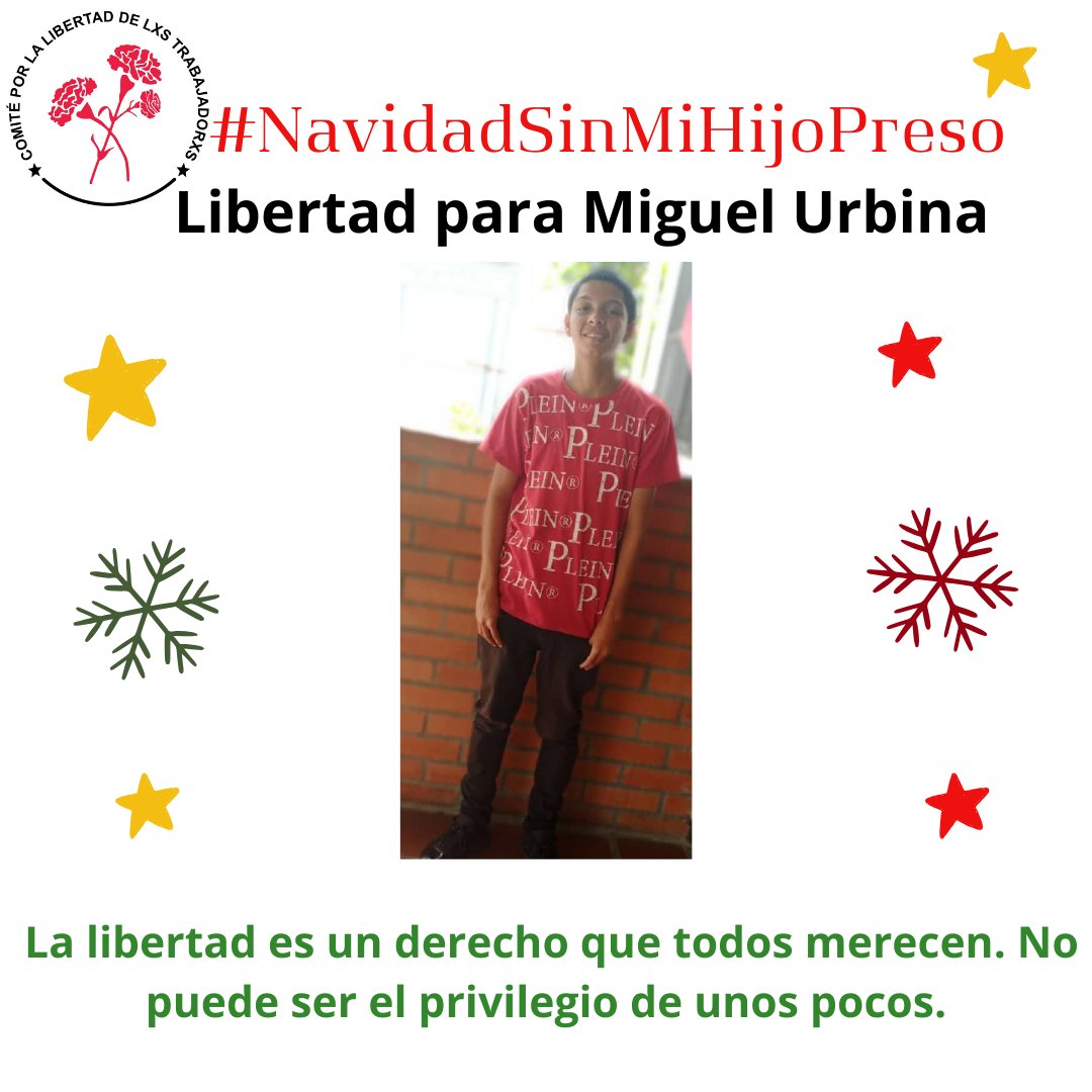 MIGUEL URBINA
17 años.
Estuvo por una semana enfermo de Amigdalitis y el 2 de agosto cuando decidió pararse en la puerta de su casa, la policía estaba pasando y se lo llevó. Hoy le cambiaron la audiencia de juicio para enero. No hay pruebas que lo involucren en las protestas.