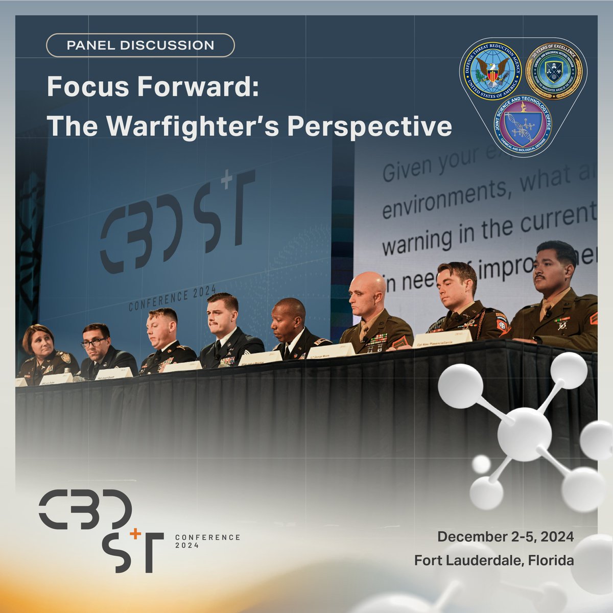 𝐈𝐧𝐬𝐢𝐠𝐡𝐭𝐬 𝐟𝐫𝐨𝐦 𝐭𝐡𝐞 𝐖𝐚𝐫𝐟𝐢𝐠𝐡𝐭𝐞𝐫’𝐬 𝐏𝐞𝐫𝐬𝐩𝐞𝐜𝐭𝐢𝐯𝐞 𝐚𝐭 #CBDST2024
A special warfighter panel offered a unique look into their experiences with chem-bio defense capabilities. Through a dynamic Q&amp;A with the Joint Force, attendees learned firsthand how