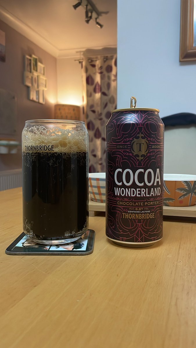grampseasytiger's tweet photo. #NotBeerBods This week I have a Cocoa Wonderland from @thornbridge, it’s dark, it was born as a porter and grew into a deep dark luxurious coffee, chocolate beer. https://t.co/85TTcyPLLO