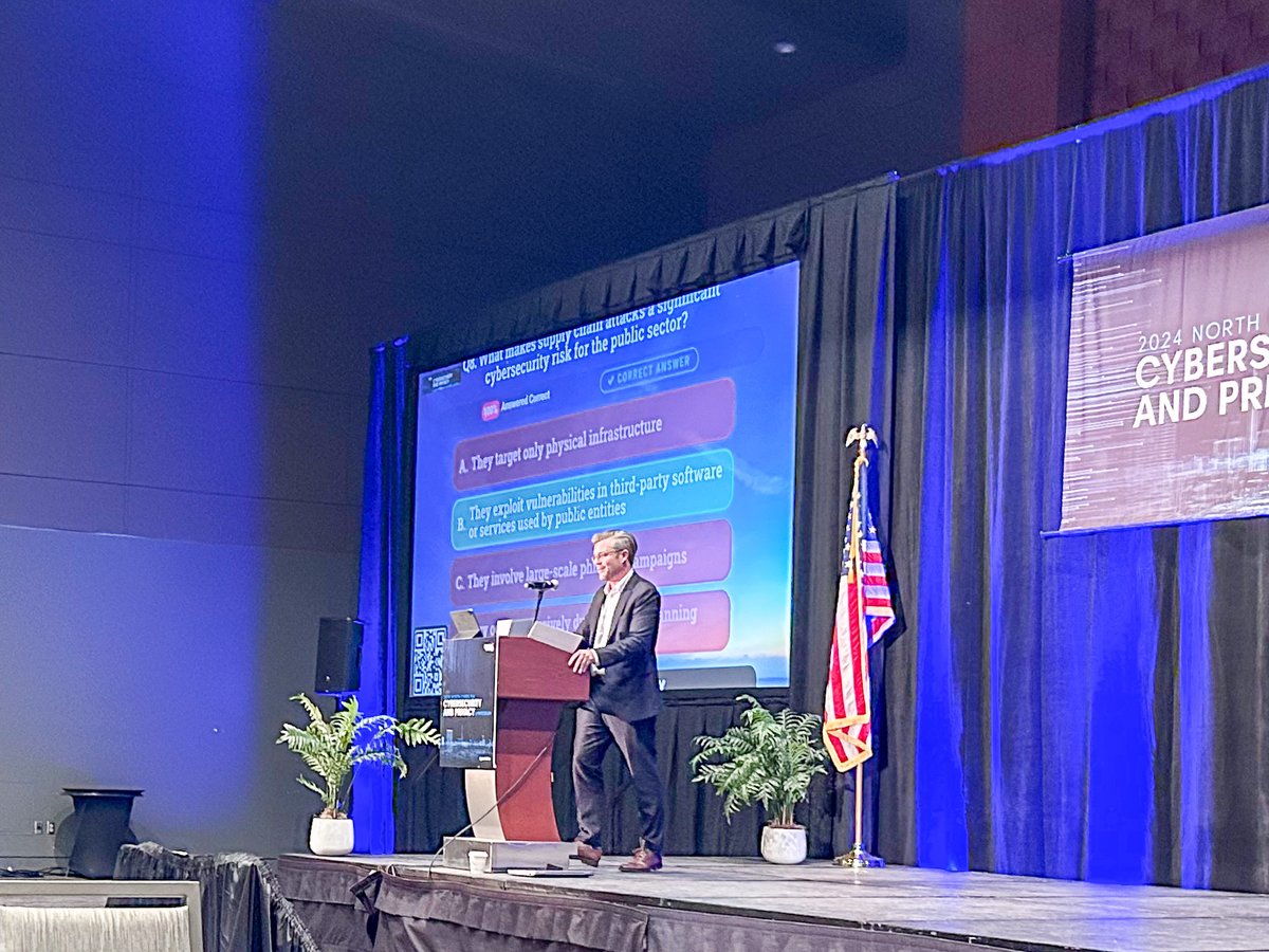 NCDIT's tweet photo. We’re wrapping up Day 2 of the NC Cybersecurity & Privacy Symposium! From learning about election security and so much more, we covered a lot of ground. Thank you to all our speakers and to @GovTech for partnering with us to host this event.
#govtechlive #cybersecurity #privacy https://t.co/mRzwL3bSTq