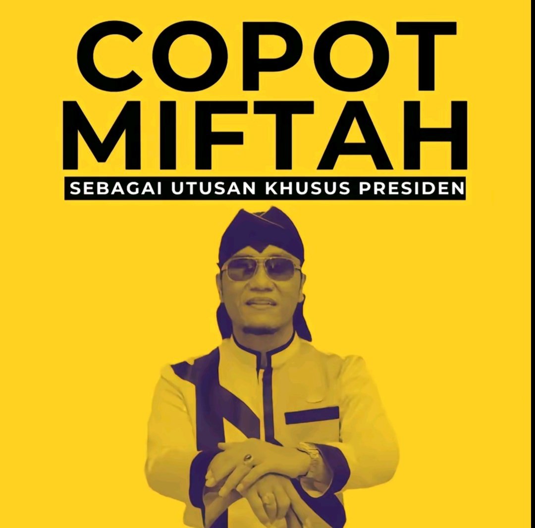 Copot Ta'im Miftah sebagai Utusan Khusus Presiden.

Yg setuju RT keras biar tembus istana!