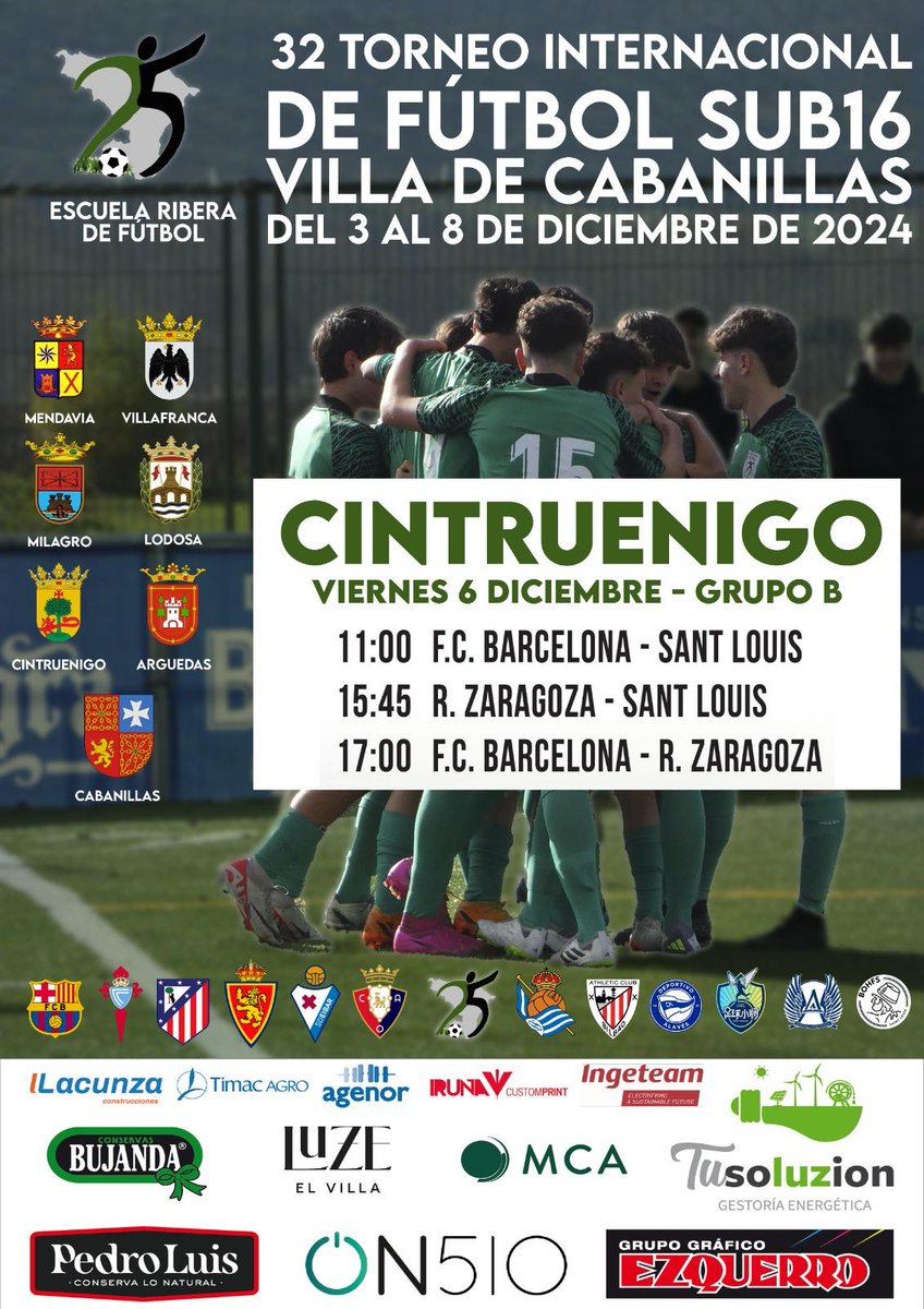 escuelaribera91's tweet photo. 2ª JORNADA 32 TORNEO INTERNACIONAL SUB16 VILLA DE CABANILLAS https://t.co/hbWVCcZZRA https://t.co/DUUxhHSU6H
