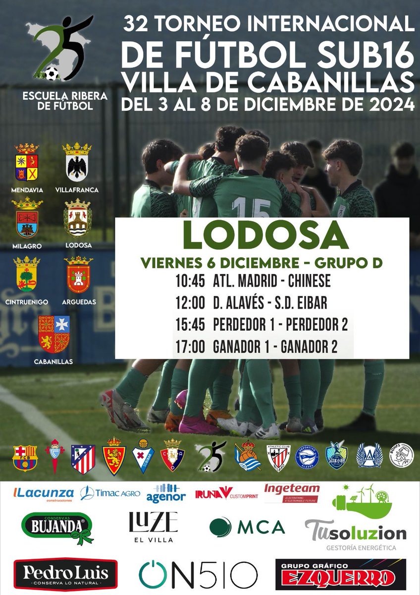escuelaribera91's tweet photo. 2ª JORNADA 32 TORNEO INTERNACIONAL SUB16 VILLA DE CABANILLAS https://t.co/hbWVCcZZRA https://t.co/DUUxhHSU6H