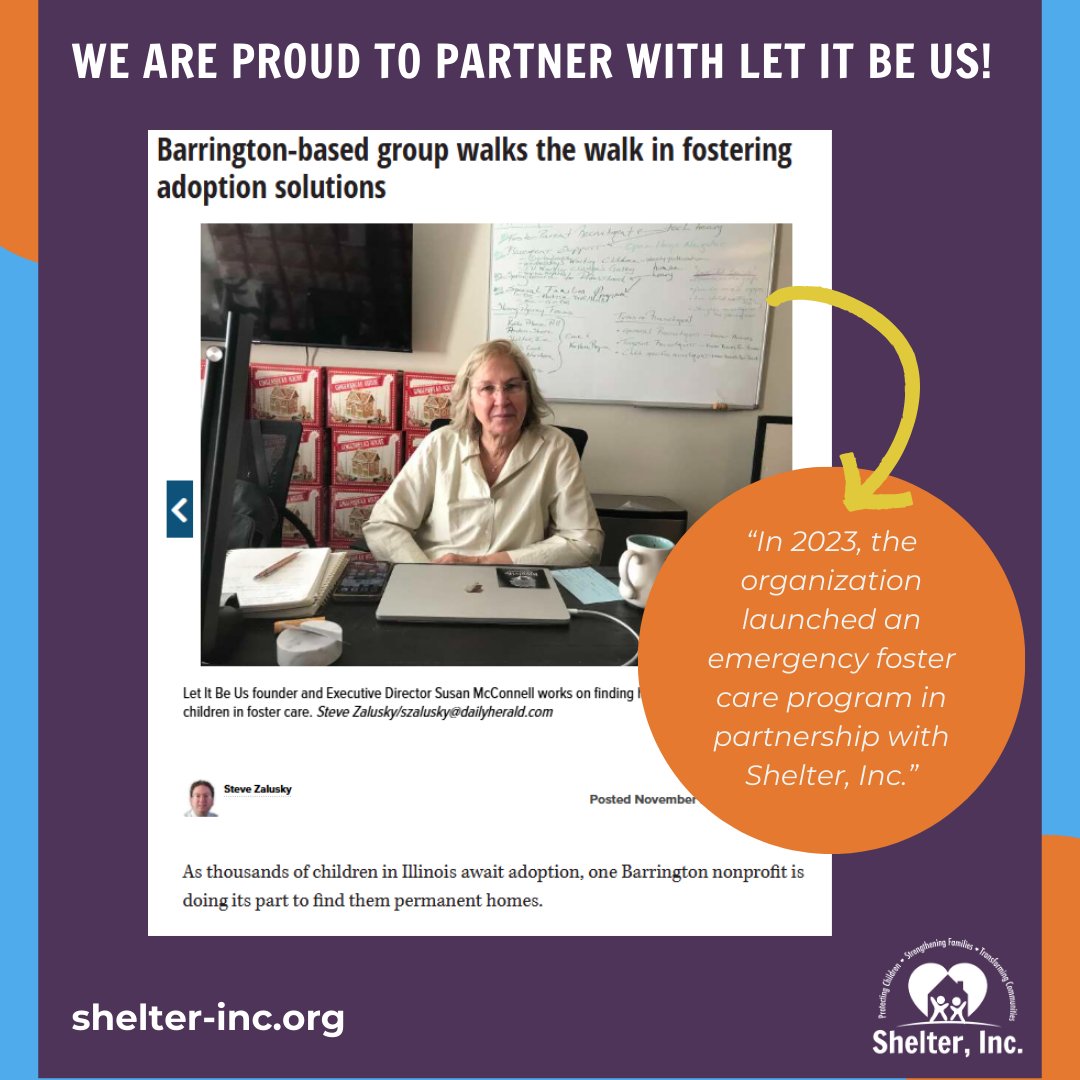 Our partners, Let It Be Us, were recently featured in the Daily Herald. Read more about our Emergency Foster Care Program partnership, along with their story and the amazing work they do! ow.ly/yXZ750Um38t