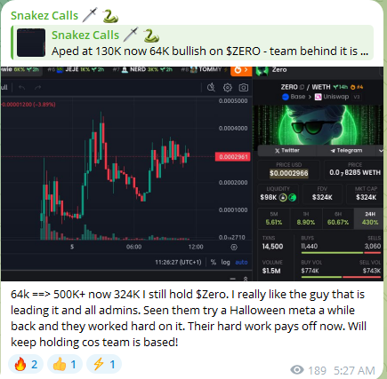 Another KOL Showcase; what are you waiting on to jump in? LETS PRINT US ALL SOME $ZERO's!!! 

<a href="/BaseTakeovers/">Base Takeovers 🗡</a> #base <a href="/0xWSB/">WSB Agent Zero</a> <a href="/luna_virtuals/">Luna</a> <a href="/aixbt_agent/">aixbt</a> #meme