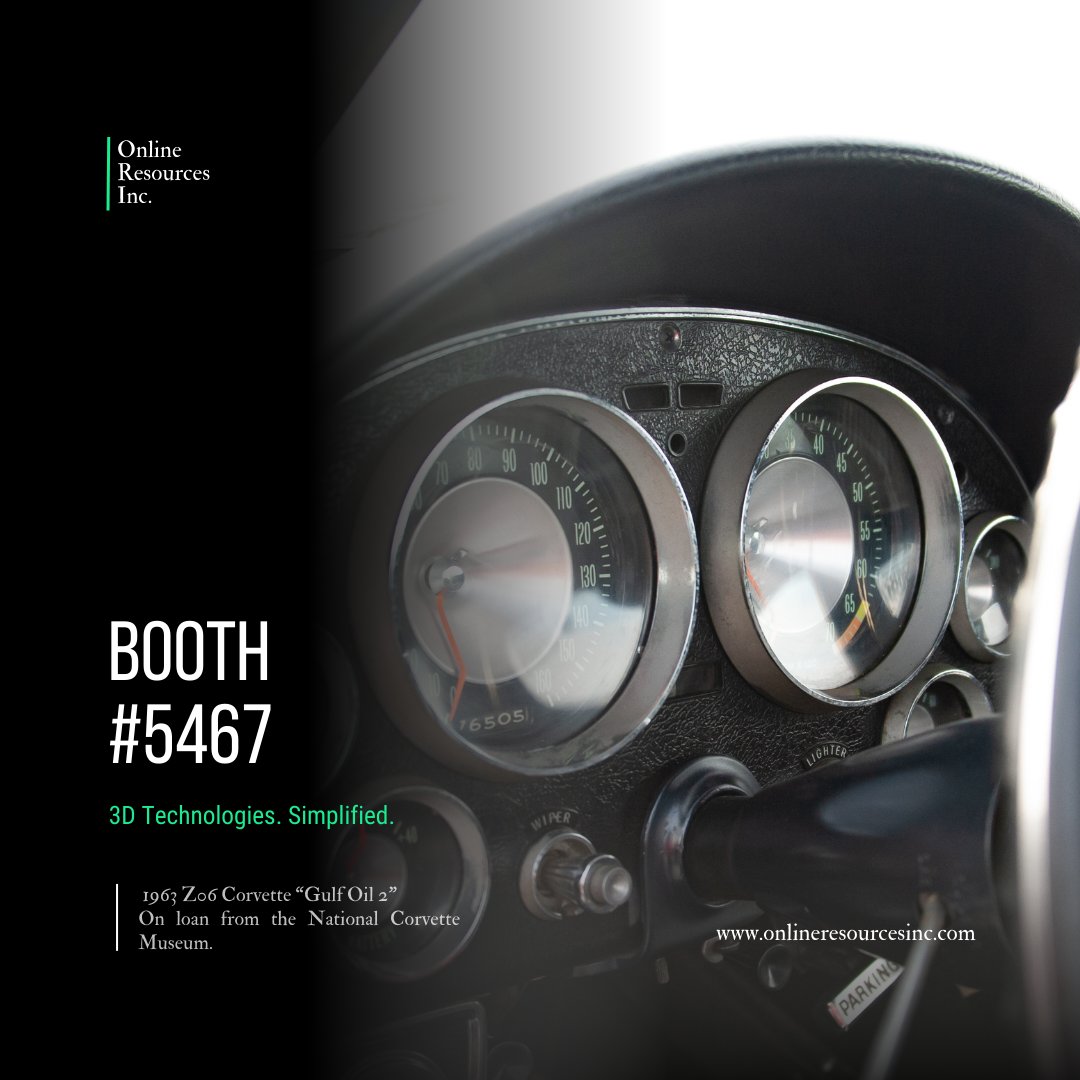 ORI3dtech's tweet image. We are a leader in 3D tech for the PRI industry, bringing world-class expertise to your team! Stop by Booth #5467 at @prishow to see how 3D scan data helps racing teams design &amp;amp; inspect precision parts for peak performance. 
*Car and image on loan from @corvettemuseum