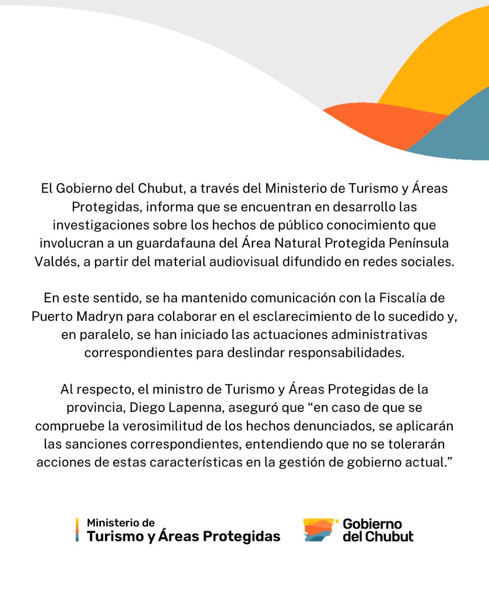 Ministerio de Turismo y Áreas Protegidas Chubut (@minturyap) on Twitter photo 
