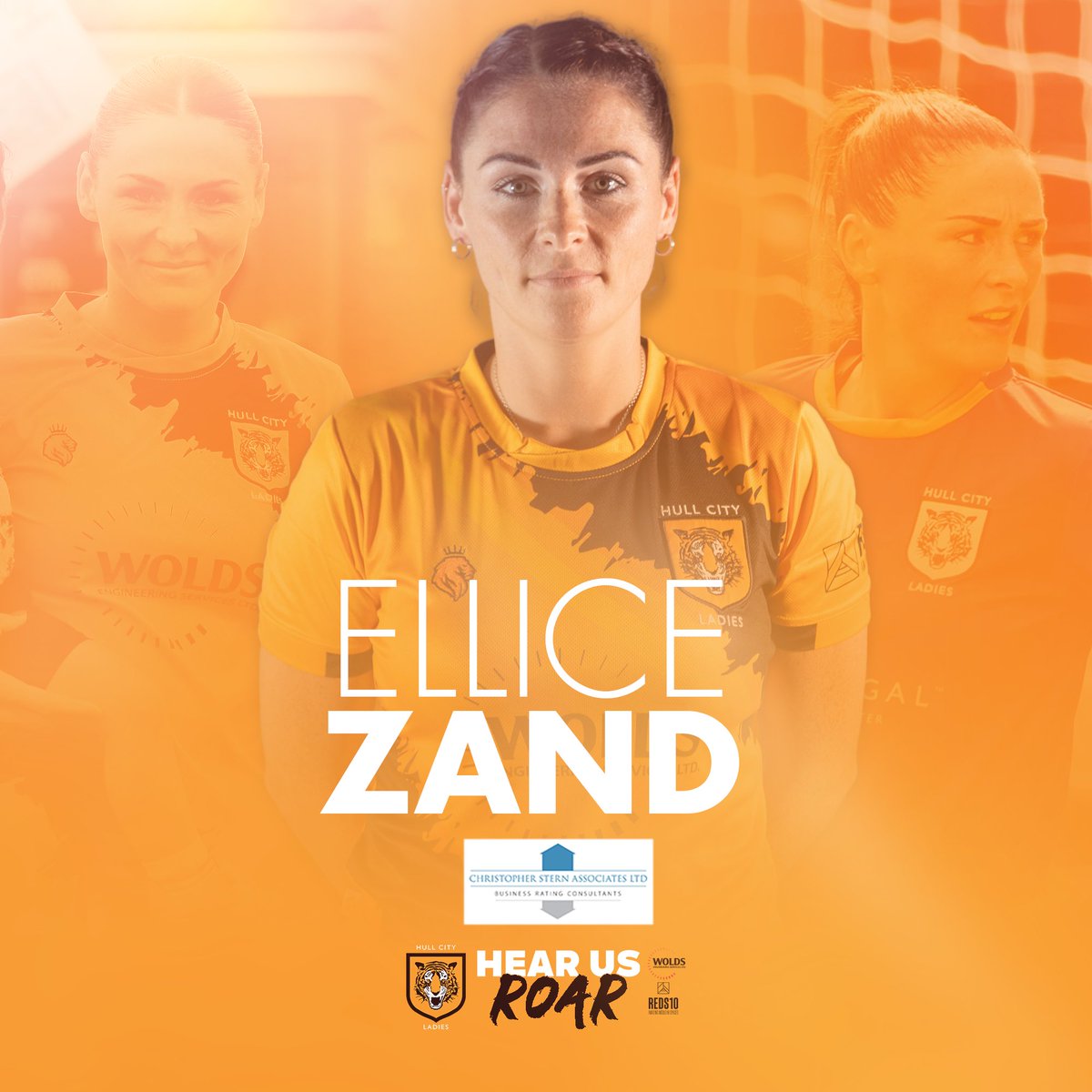HullCityLFC's tweet photo. #HCLAdvent 5️⃣

15+ years of service, 230+ games, 3 promotions, a 🧱 at the back

We also want to send @ellicehclfc &amp; @Rob_Zand a huge congratulations on the news of Baby No.3, due June 2025 🧡

 🤝 Christopher Stern Associates Ltd

#HearUsRoar https://t.co/7P7C7IKwM7