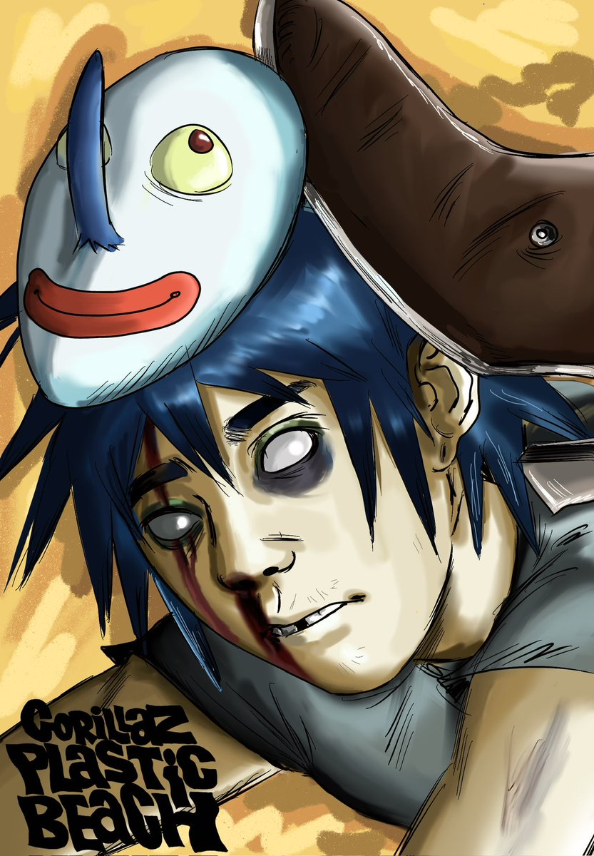 Plastic beaches your 2-D 
.
(Rts appreciated)
.
#gtwt #gorillaz #gorillazfanart