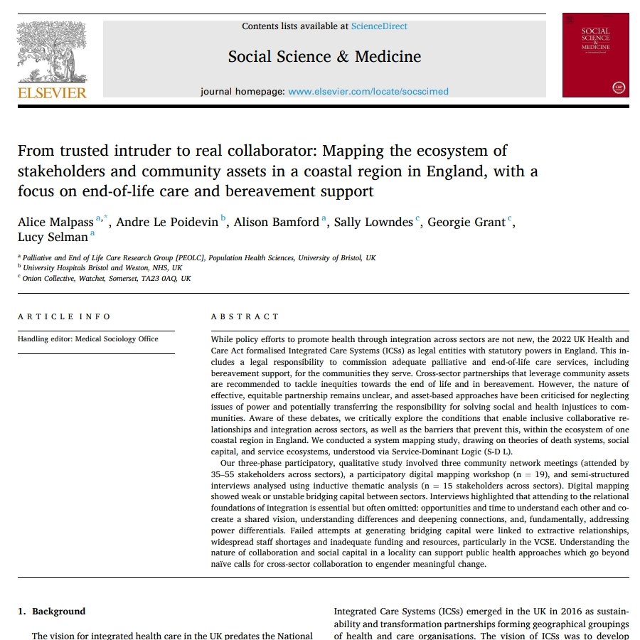 How does social capital relate to effective integration? Now online - our paper using innovative digital mapping methods combined with community meetings and qualitative interviews to understand a local stakeholder ecosystem. 

Open access at 
sciencedirect.com/science/articl…