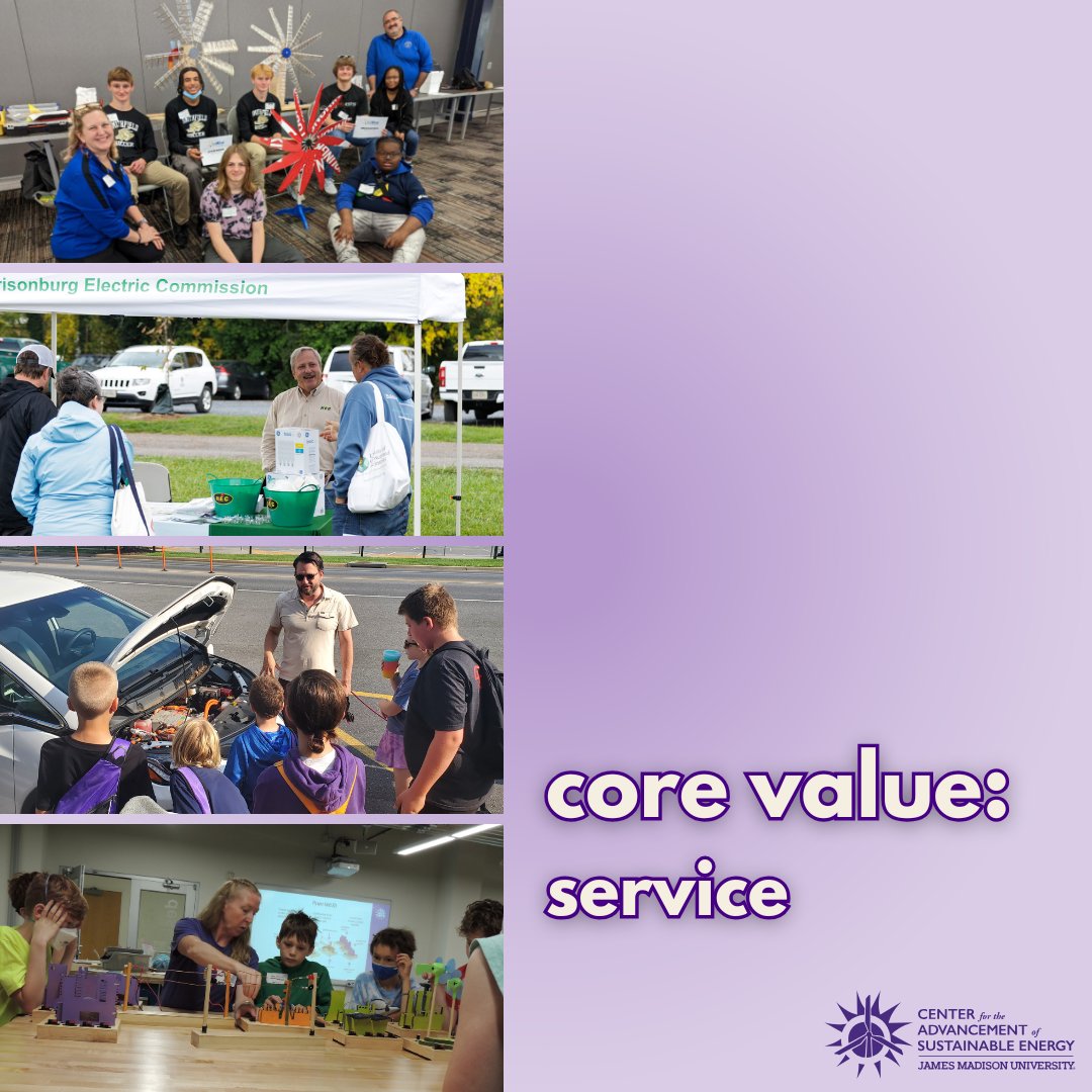 casejmu's tweet photo. At JMU CASE, service is a core value that drives everything we do. We embody this value by actively supporting educators and studentsand engaging  research projects that have national, regional, and local impacts with the support of our undergraduate and graduate students. https://t.co/rx4w3ZbEg8