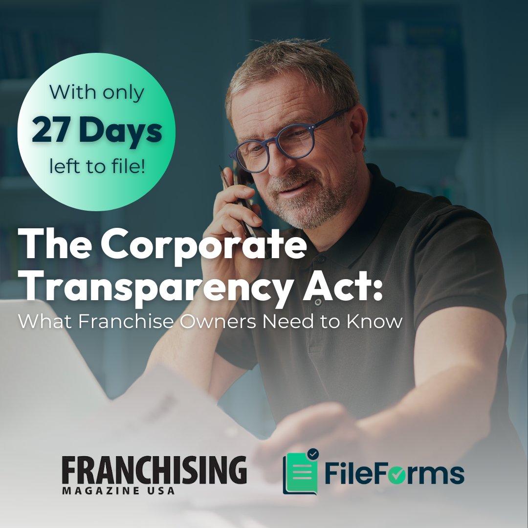 File_forms's tweet image. 📢 Attention Franchise Owners: Are You Ready for the CTA? #FileForms has teamed up with Franchising Magazine USA to provide an in-depth article explaining how the CTA impacts their reporting obligations. Read the full article now: bit.ly/4eZA0y7 #BusinessOwner #Franchise