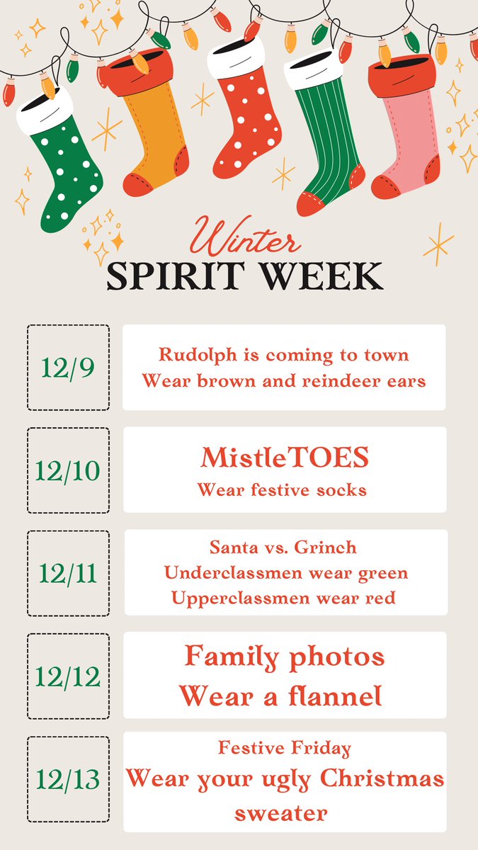 Santana High School (@santanasultans) on Twitter photo Winter Spirit Week starts on Monday, December 9th! Show your Winter Spirit <a href="/SantanaSultans/">Santana High School</a> Winter Spirit Week starts on Monday, December 9th! Show your Winter Spirit <a href="/SantanaSultans/">Santana High School</a>