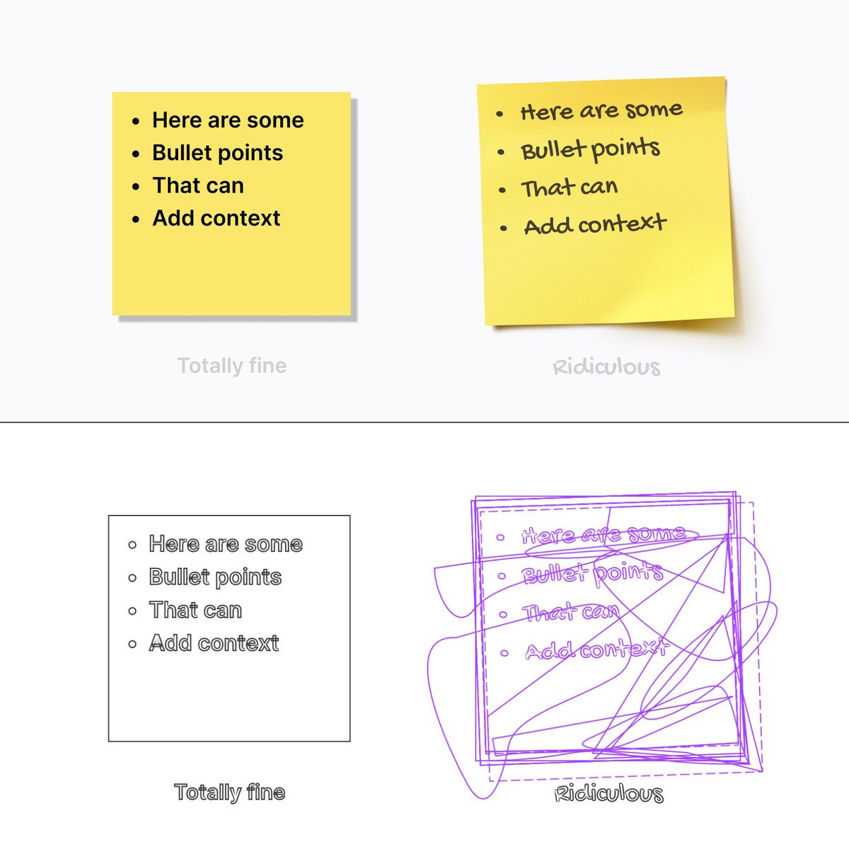 Cameron McNab (@cameronmcnab) on Twitter photo Feeling the pressure with all the incredible Made in <a href="/Figma/">Figma</a> content lately to apply the same level of ridiculous shapes to internal-only documentation sticky note components. Thoughts? Feeling the pressure with all the incredible Made in <a href="/Figma/">Figma</a> content lately to apply the same level of ridiculous shapes to internal-only documentation sticky note components. Thoughts?
