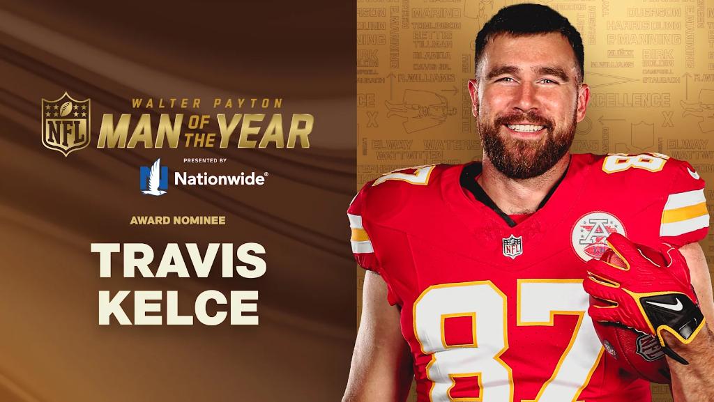 87KillaT's tweet photo. This is the second time Travis Kelce has been nominated for the Walter Payton NFL Man of the Year Award (2020 &amp; 2024)

"Recognizing players who excel on the field and demonstrate a steadfast commitment to creating a positive impact beyond the game" #WPMOYChallenge #WPMOY https://t.co/NvMUKYlb8N