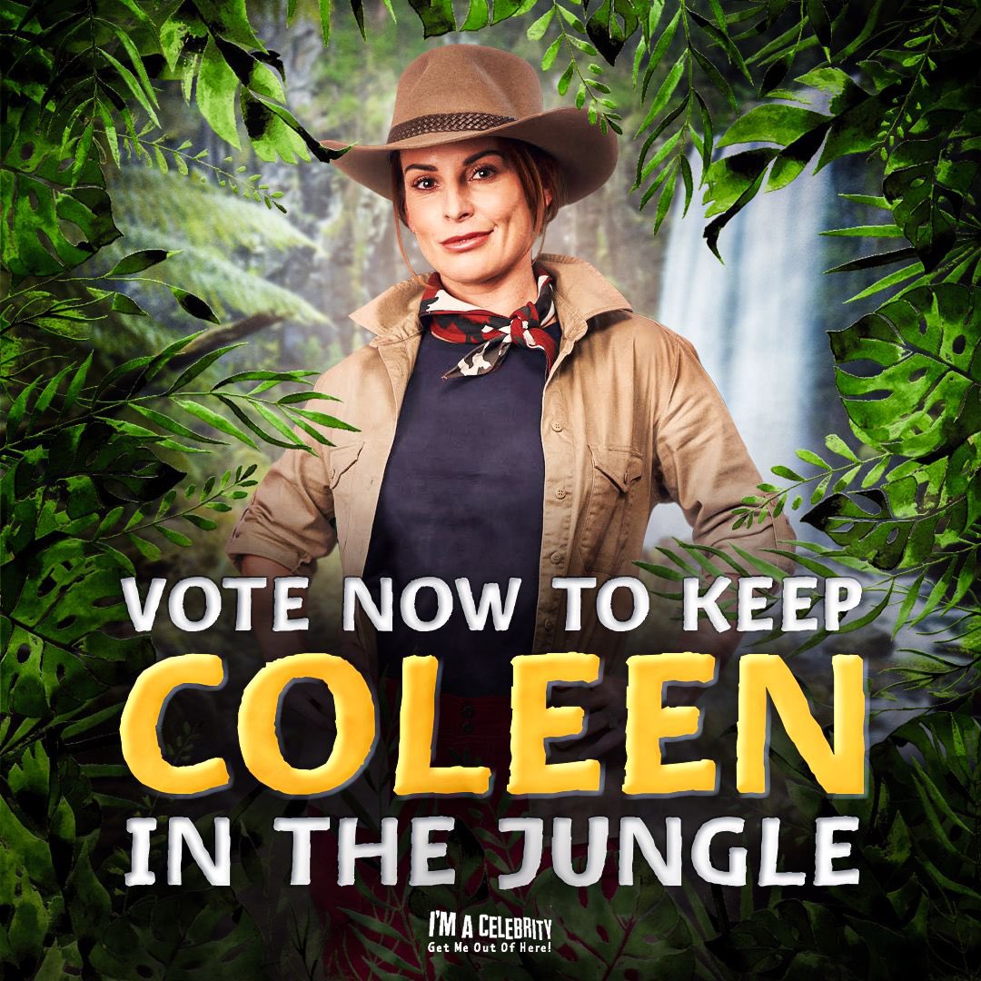 WayneRooney's tweet photo. She’s done unbelievable and got a lot further than she thought she would. We’re proud of her and want to see her go all the way now! Please vote to keep Coleen in the jungle. 5 free votes on the @imacelebrity app 🗳️🙌 #Imaceleb https://t.co/Oklx1mBwq7