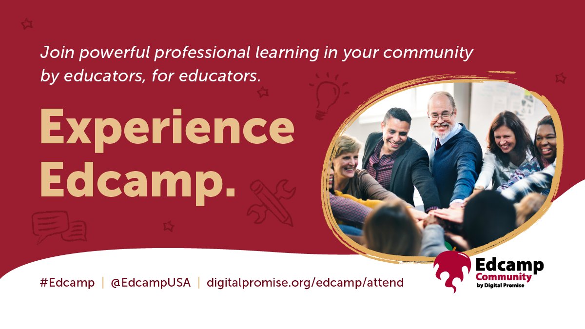 Edcamp Community by Digital Promise (@edcampusa) on Twitter photo Want to connect with fellow educators and level up your teaching game? 📚 <a href="/EdcampUSA/">Edcamp Community by Digital Promise</a> offers amazing opportunities for professional growth and community building. Learn how one educator leveraged Edcamp to transform their practice!
bit.ly/3xKexcR Want to connect with fellow educators and level up your teaching game? 📚 <a href="/EdcampUSA/">Edcamp Community by Digital Promise</a> offers amazing opportunities for professional growth and community building. Learn how one educator leveraged Edcamp to transform their practice!
bit.ly/3xKexcR