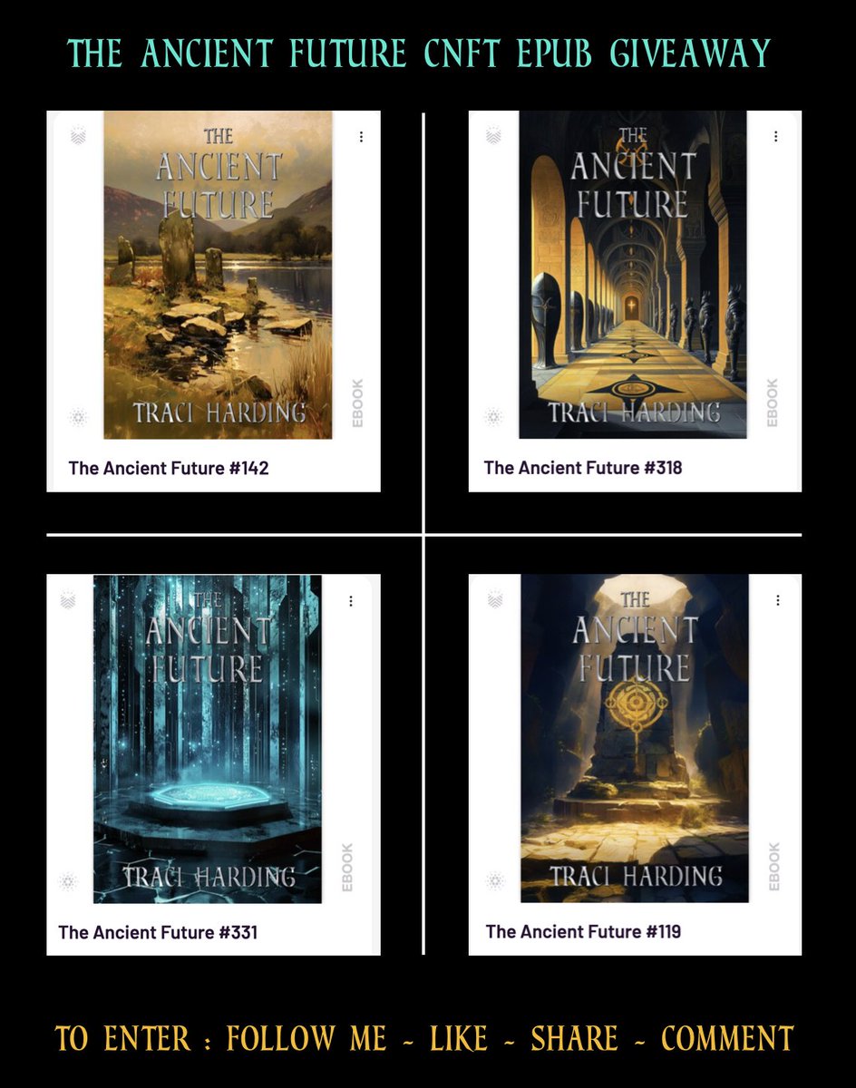 GIVEAWAY TIME!  To celebrate my latest release with <a href="/book_io/">Book.io</a> / <a href="/stuff_io/">Stuff.io</a> I have 4 copies of the #CNFT Epub to give away.   To enter : Follow me, Like, Share and Comment.  #CNFTgiveaway #CardanoADA <a href="/ogbook_club/">OG Book Club</a>  

Draw early next week 🙂

Mint Page book.io/book/the-ancie…