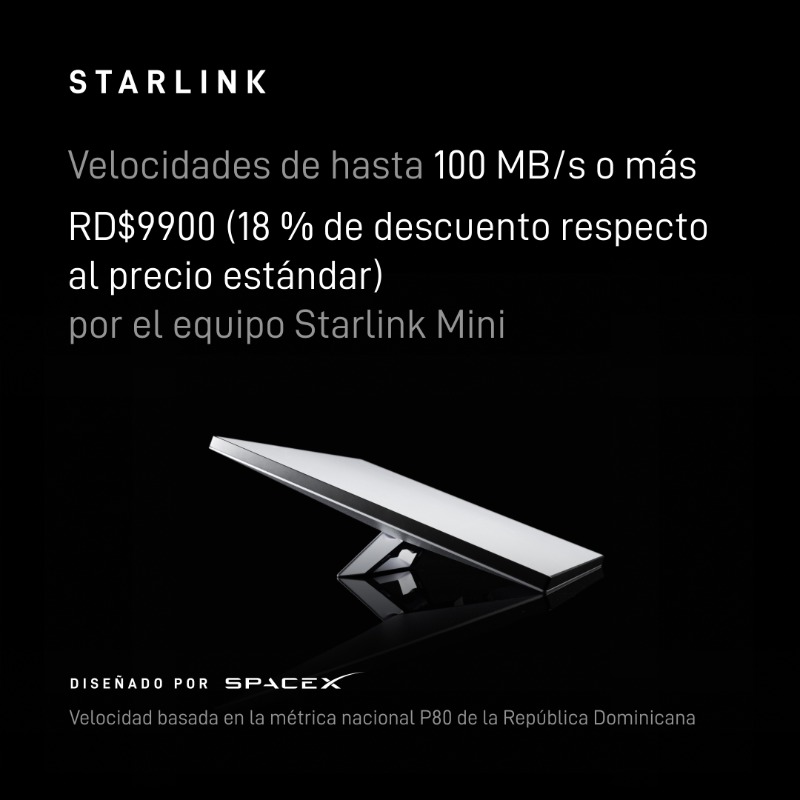 Starlink's tweet photo. Sin contratos a largo plazo.
Fácil de pedir en línea.