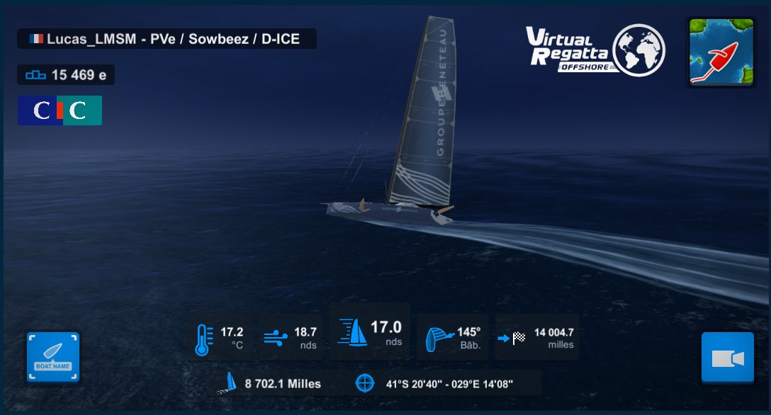 Lucas_LMSM's tweet photo. Premier cap franchi sur le #VendeeGlobe avec @VirtualRegatta ! Regroupé dans le peloton de tête, bien accompagné des potes de la @Team_Pve on continue à affiner les stratégies pour la suite🤫

#PVeTeamSpirit #VirtualRegatta https://t.co/xsJEJzZ2kw