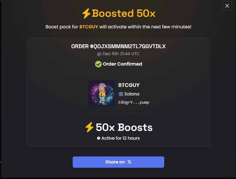 Btc_GuySol's tweet photo. $BTCGUY is boosted 50x on Dexscreener⚡️🔥

https://t.co/inyJyoIUkK https://t.co/prQCieGW4w