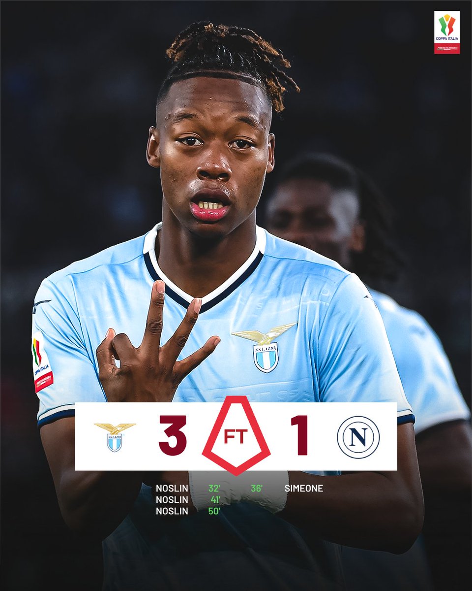 SerieA's tweet photo. Si scrive #LazioNapoli si legge Tijjani Noslin. 👏👏👏

🦅 La @OfficialSSLazio vola ai quarti di #CoppaItaliaFrecciarossa! https://t.co/hl2OrouL3M