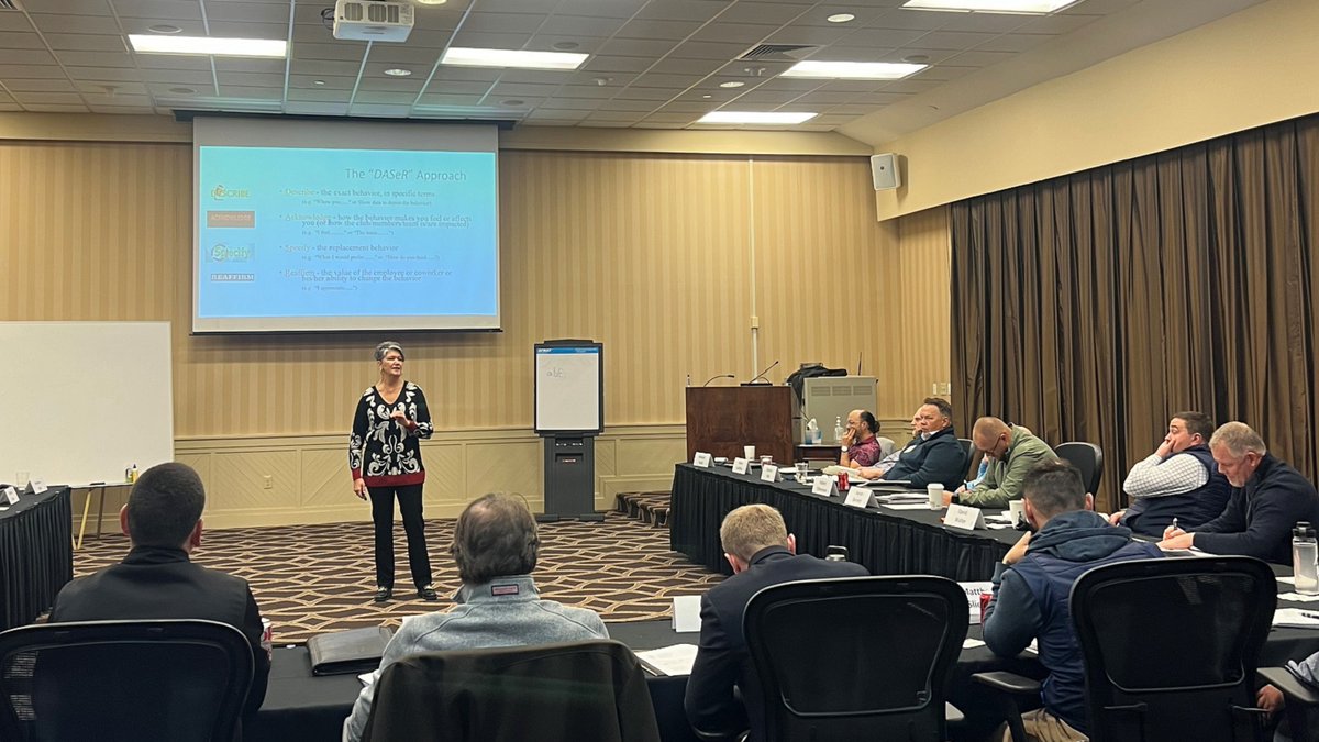 SyngentaTurf's tweet photo. During day 2 of #SBI24, Dr. Sherry Moss shared her expertise on managing individuals and teams – any #SBIAlumni out there flexing their #DASeR skills? 🤔
 
Then, Dr. John Sumanth guided us through negotiation practice. 🗪 If you need a good negotiator, @michaelvminer is your guy 💪
 
Looking forward to conversation and reflection this evening!