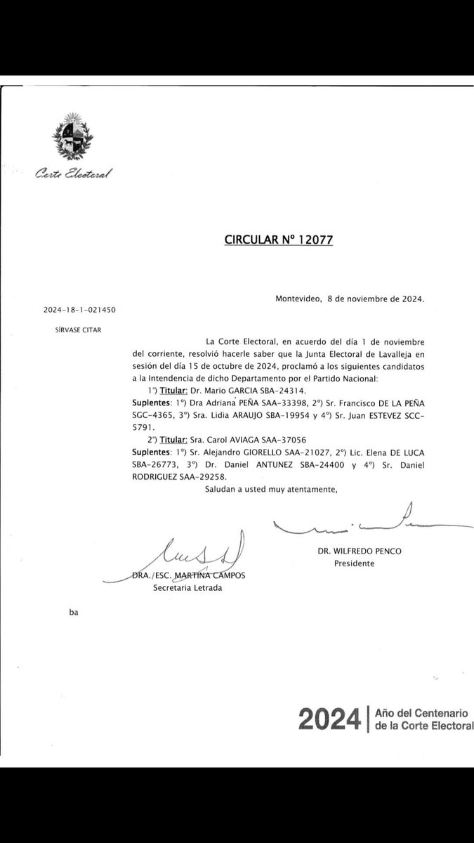 El PN en Lavalleja ya hizo su Convención Departamental y tiene sus candidatos proclamados por la Corte Electoral.
Tenemos la RESPONSABILIDAD de competir con el actual Intendente , NO LA VAMOS A ELUDIR . 
Porque todos nos merecemos un destino mejor!

En mayo #SomosTodosLAVALLEJA