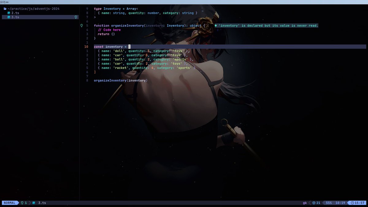 dfkuro's tweet image. Time for fun with #adventjs