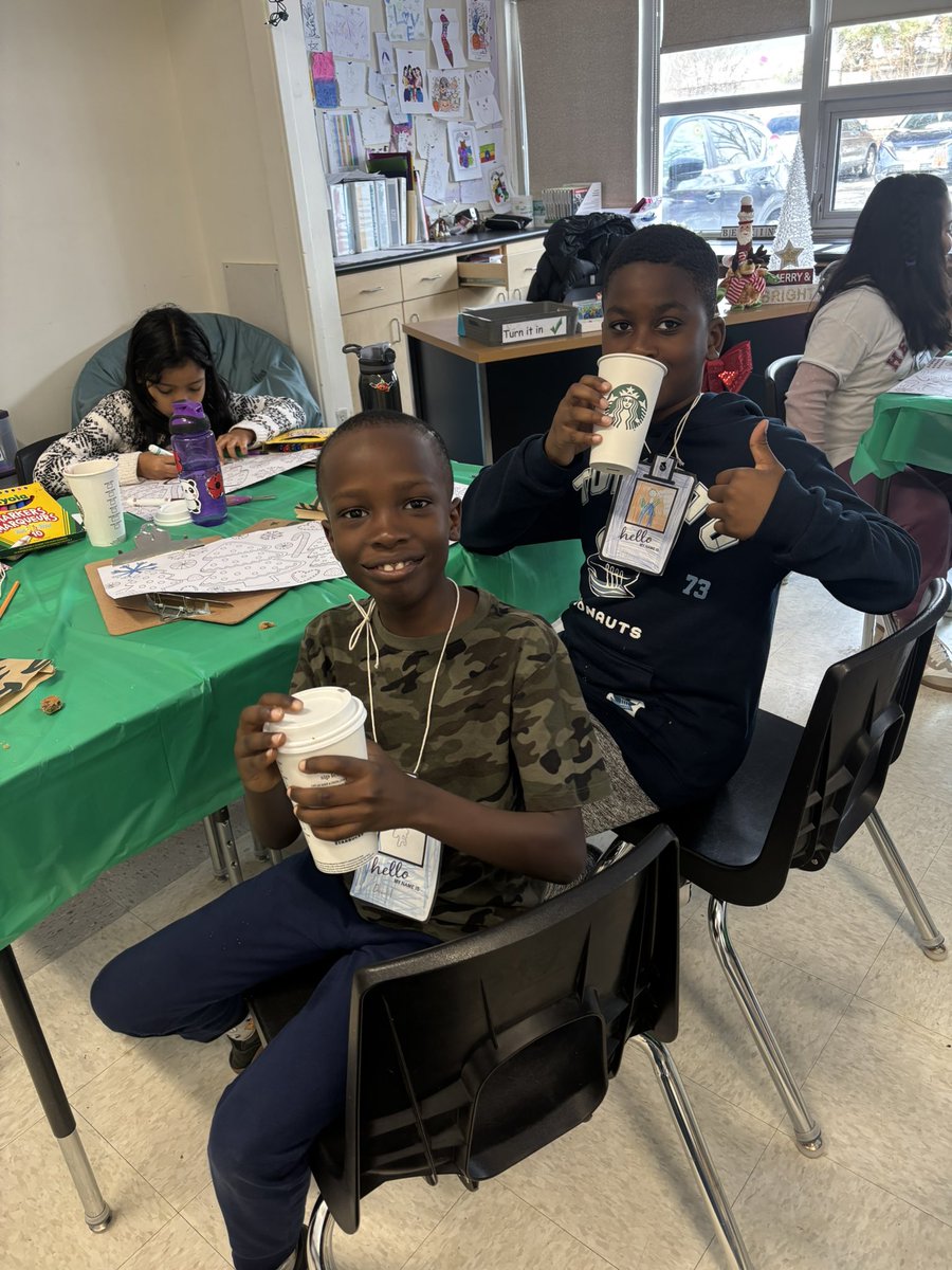 MissIngoldsby's tweet photo. Today was Starbucks Day in Grade 4! Students learned about the history of coffee, wrote job applications, did estimating with coffee beans, and got creative with their designs and writing of new Starbucks drinks! Even Snowflake our elf got a treat ❄️😋 https://t.co/4DwE1yjr1J