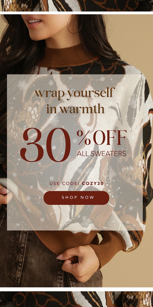 Stay warm &amp; stylish
From bold sweaters to cozy knit dress, this season's collection has everything you need to stay stylish &amp; warm all winter long.

USE CODE: COZY30

flyingtomato.com/collections/kn…