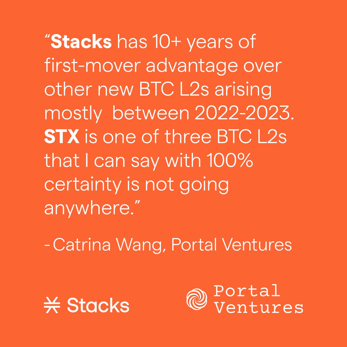 Stacks: The Undisputed Forerunner in Bitcoin L2 with 10 Years of  First-Mover Advantage 🟧 - @dotcuriouscat General Partner at  @PortalVentures, shared their 