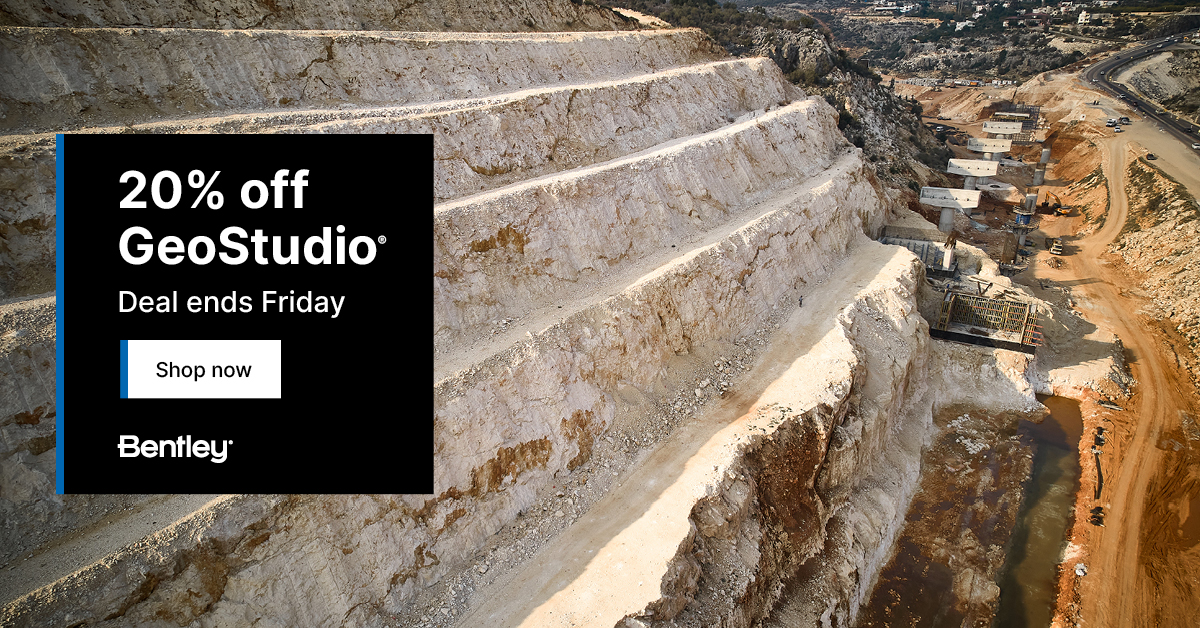 ⚠️Cyber Week deal ends tonight! Get 20% off GeoStudio on Bentley's eStore. 

Hurry, shop now at en.virtuosity.com/software/.

Boost your efficiency with software trusted by infrastructure engineering professionals like you. 

#Geotechnical #GeoStudio