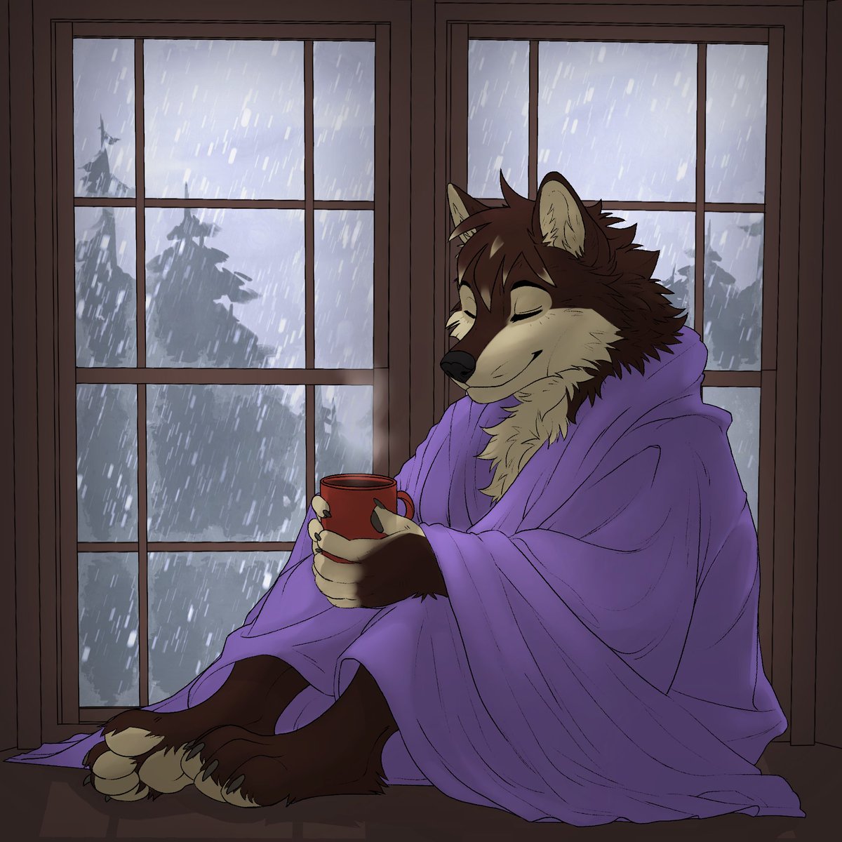 TazztheWolf's tweet photo. ✨It's time for hot coco and a cozy blanket during the winter!✨

Art by: @Mothdusky 

#furry #furryart #furryfandom https://t.co/NSPXSGRxjd