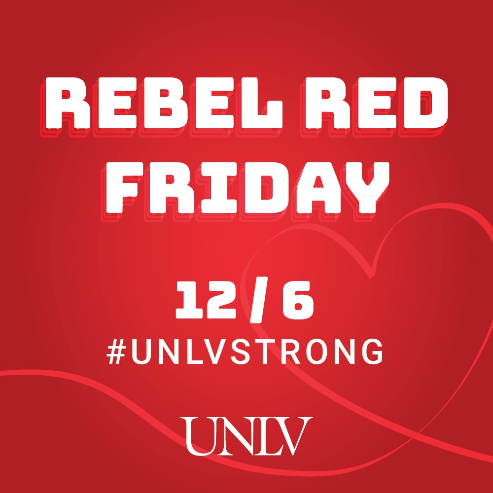 ClarkCountySch's tweet image. The Clark County School District joins the community this Friday, December 6, 2024, for Rebel Red Friday to pay tribute to the victims of last year&apos;s @UNLV tragedy. #UNLVStrong