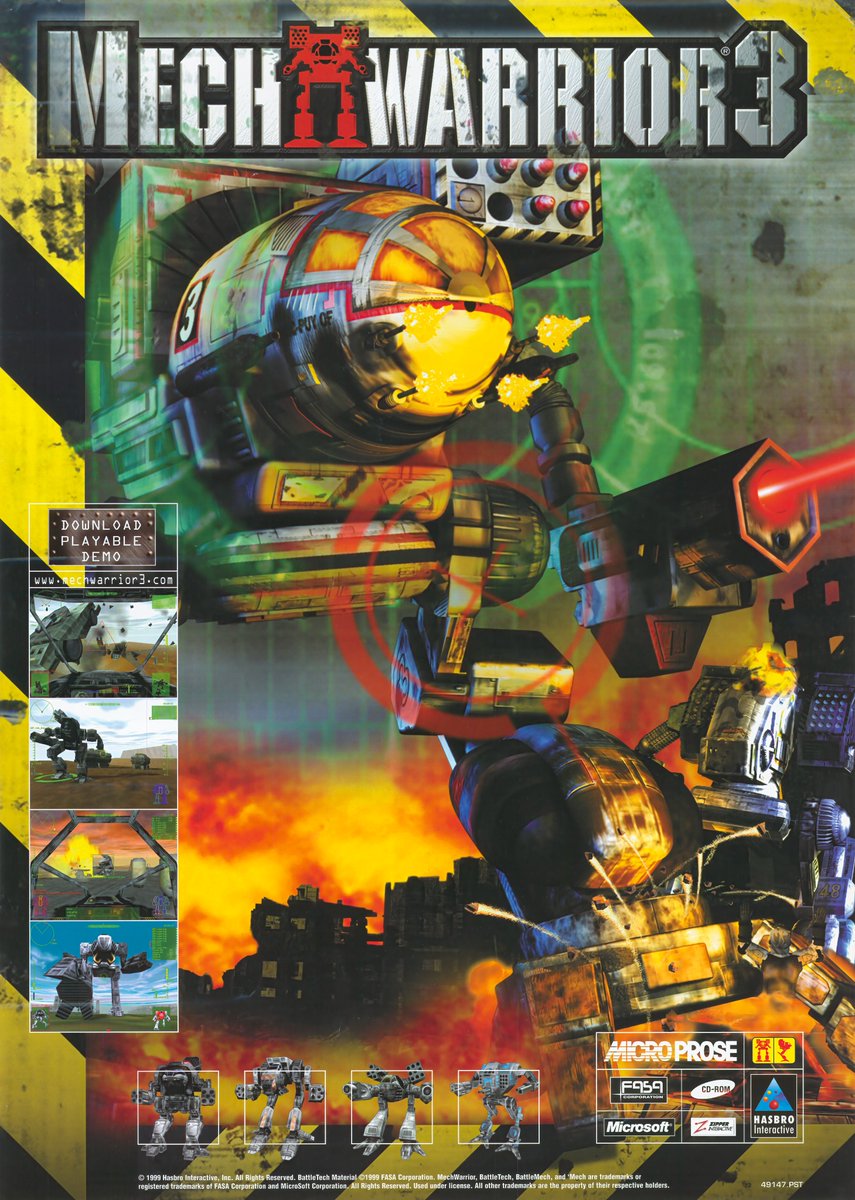 Next up in my scanning and archiving of my personal #Mechwarrior and #Battletech treasures: an A3-sized promo poster of Mechwarrior 3 from 1999.