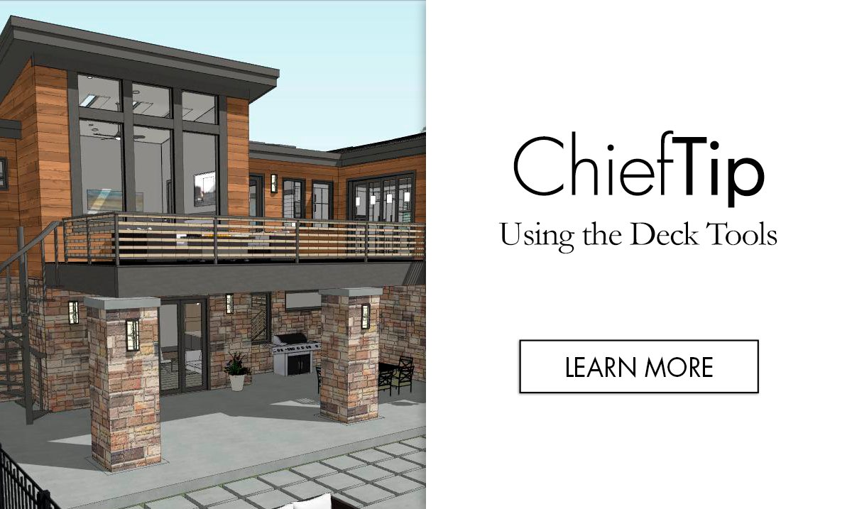 ChiefSoftware's tweet photo. 💫 ChiefTip: Using the Deck Tools
Designing a deck? Learn how to use the tools for deck framing, planking, and railings, plus learn about saved plan views specifically for decks to keep the design process organized.
https://t.co/wcw1QG3XRo
#chieftip https://t.co/dwqcMtz9uu