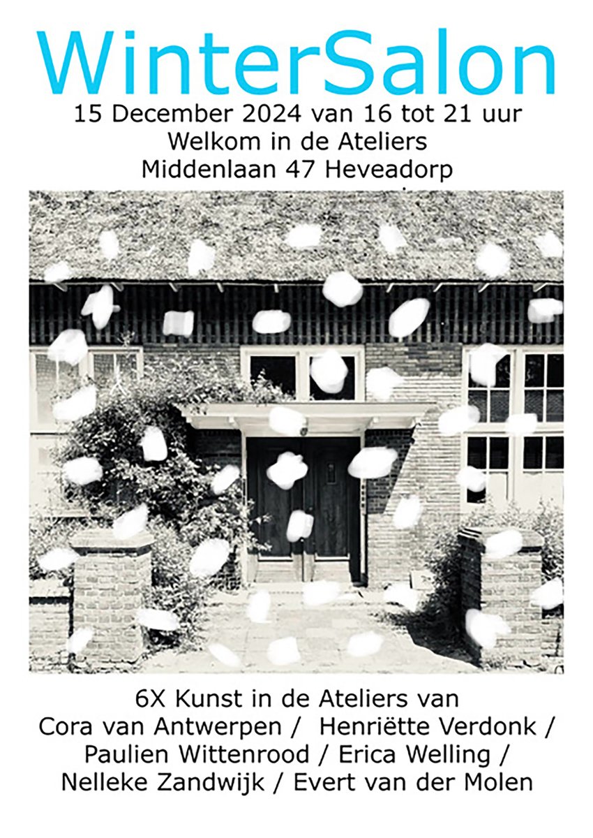 kunstwageningen's tweet photo. WinterSalon Heveadorp 6x KUNST -  https://t.co/zo1DP9WaEy Op een van de donkerste dagen voor Kerst
op ZONDAG 15 DECEMBER van 16 tot 21 uur
stellen de kunstenaars van De Seelbeeckschool in Heveadorp
hun Ateliers OPEN !!

Er staat chocolademelk en speculaas voor u klaar!
... https://t.co/YH3ZjTYbbf