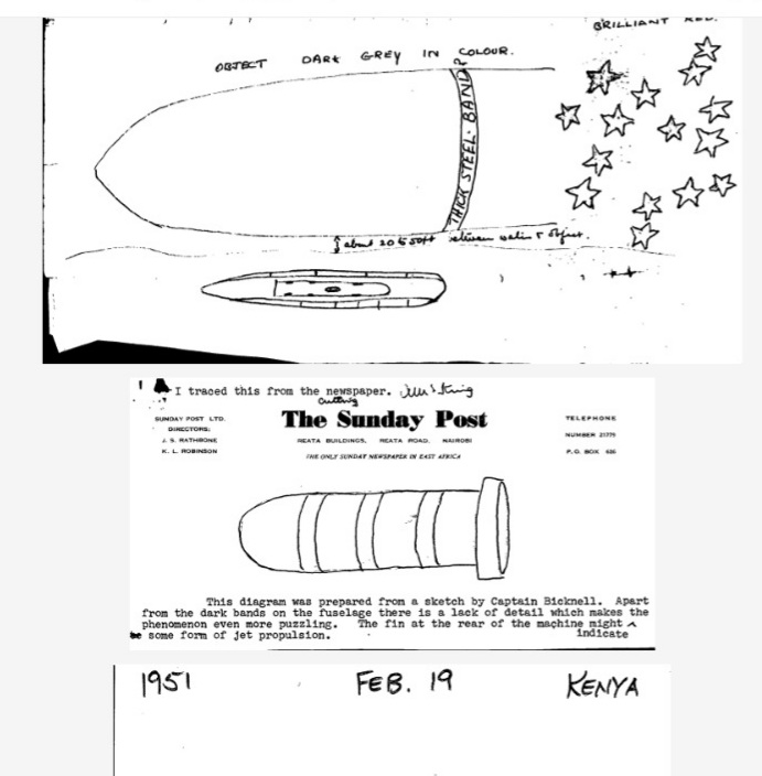 Africateller_io's tweet photo. Since 1950's The East African Airspaces  covering Kenya and Tanzania has experienced 1  declassified u.f.o. sitings.

Feb 1951-Mt Kilimanjaro ,Tanzania By Kenyan Pilots departing from Nairobi enroute  to Tanganyika

The spacecraft was described to be cigar-shaped by witnesses. https://t.co/wzRBJFK3mU